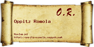 Oppitz Romola névjegykártya